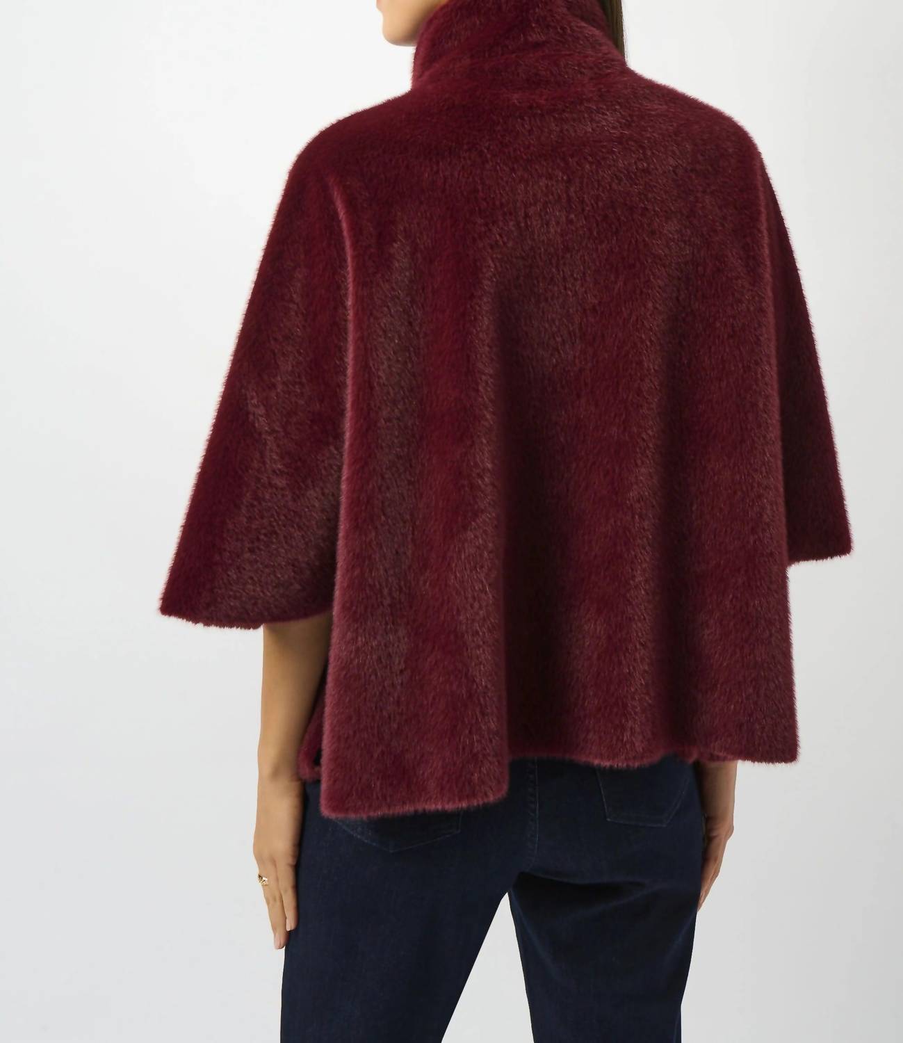 Joseph Ribkoff - Bonded Faux Fur Suede Boxy Jacket
