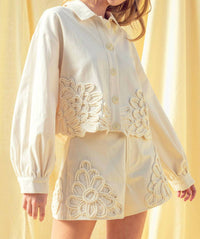Miou Muse - Floral Embellishment Jacket