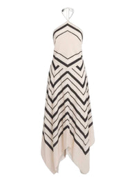 SIMKHAI Hera Halter Midi Dress in sand stripe - women's dress - view 4