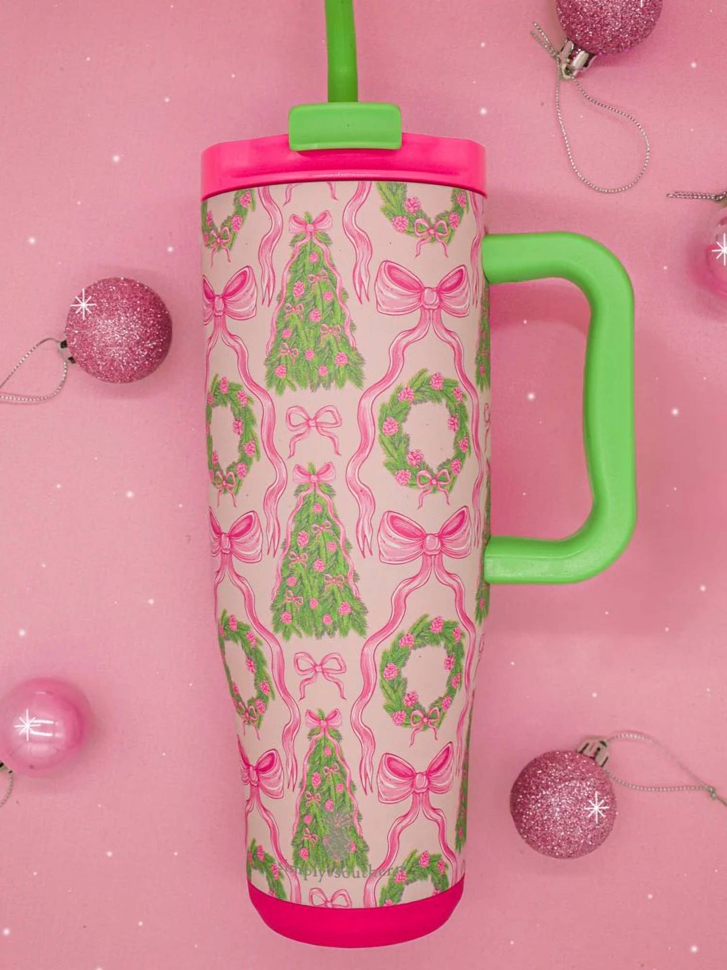 Simply Southern - Holiday Tumbler 40 Oz Cup With Straw