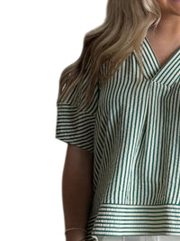 Entro - Count On You Striped V Neck Top