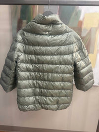 Herno Women's Puffer Cape in mint green - women's jacket - alternate view
