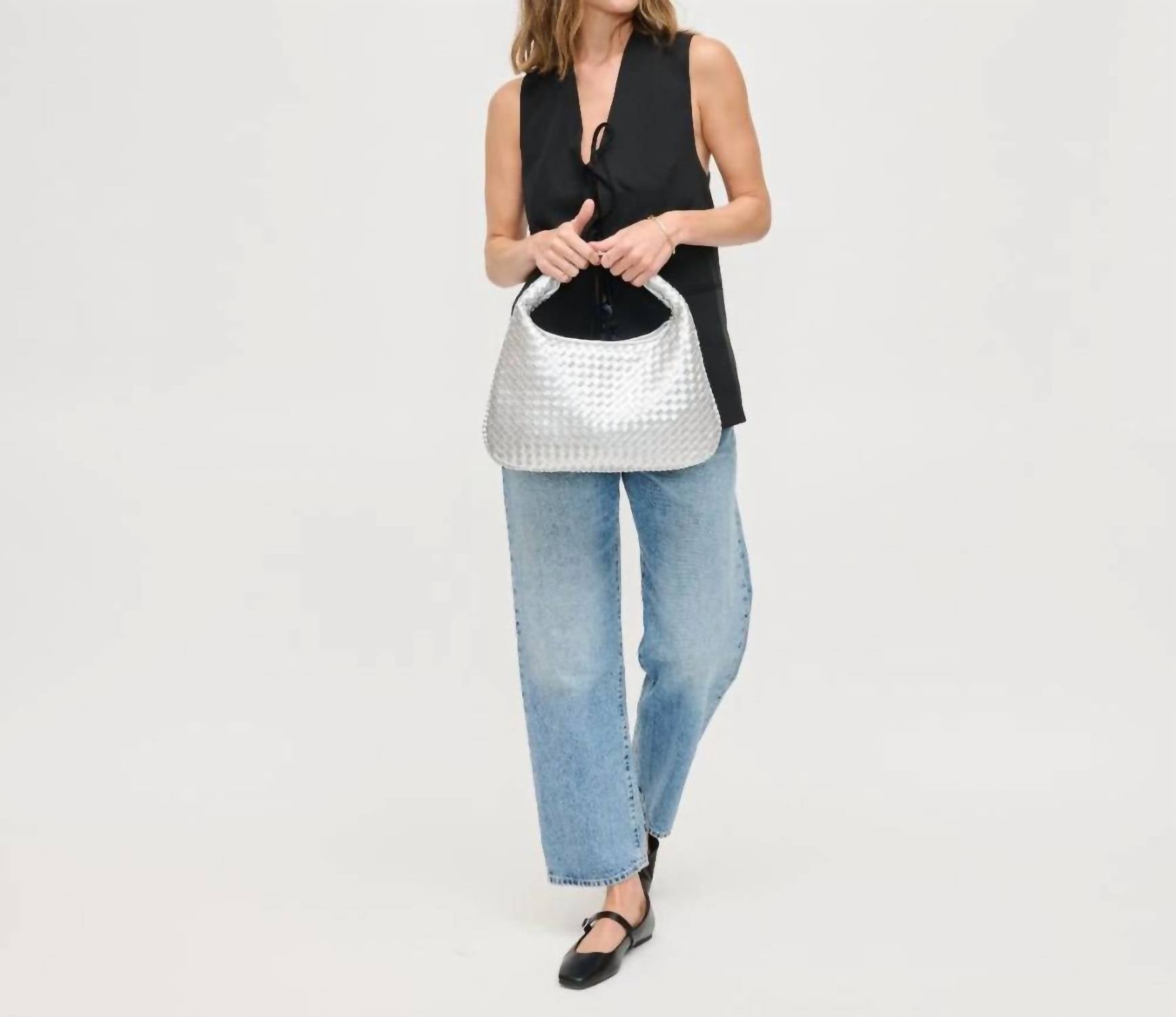 Urban Expressions Women's Adela Woven Hobo Bag in silver - women's bag - view 7