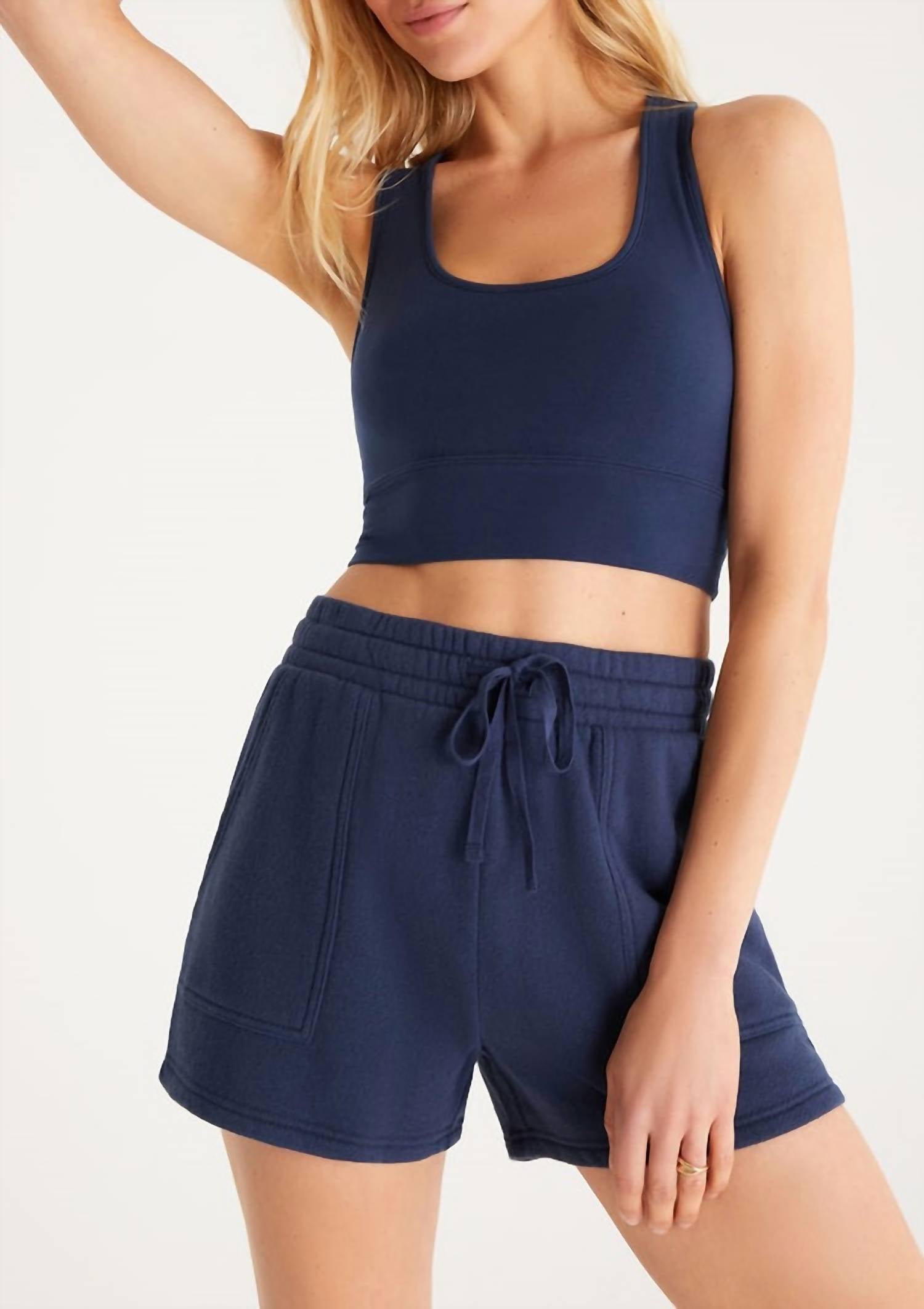 Z Supply SIA TANK BRA in midnight blue - women's intimate