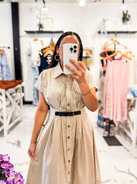 Zoe And Claire - Women's Trip Of A Lifetime Striped Midi Dress