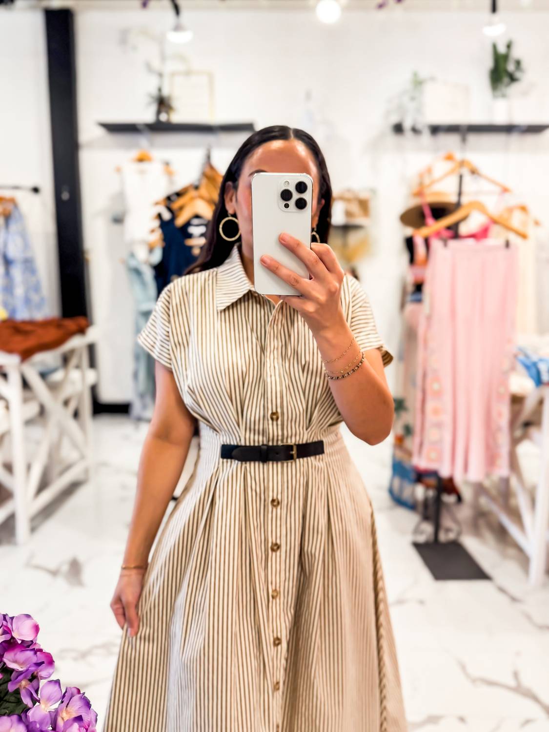Zoe And Claire - Women's Trip Of A Lifetime Striped Midi Dress