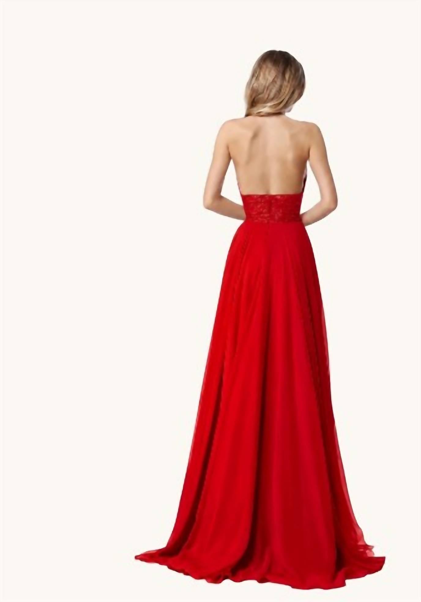 Sherri Hill - Sequin Halter Chiffon Gown
