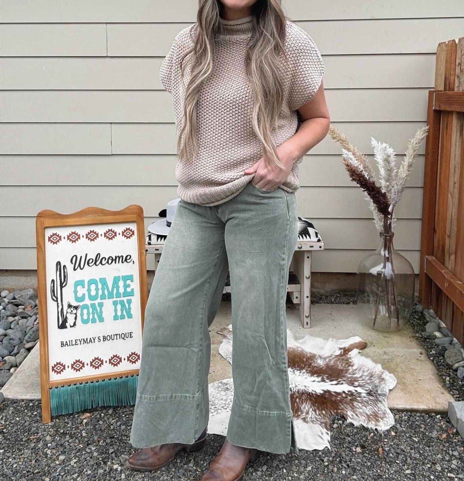 So Me - Wide Leg Twill Jeans