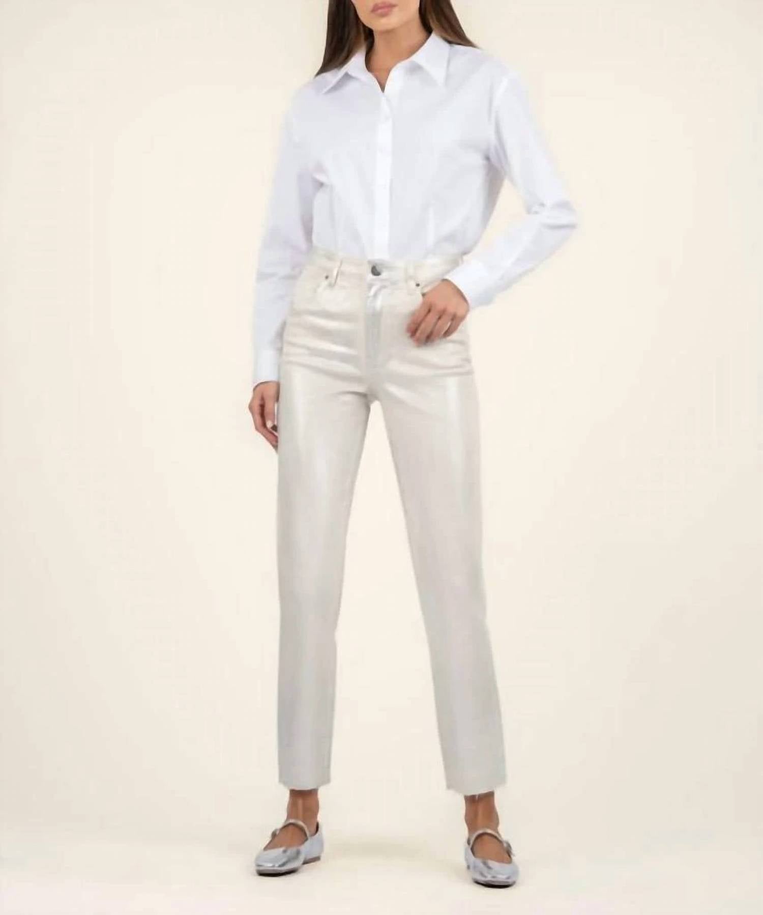 Kut From The Kloth - Reese High Rise Metallic Ankle Straight Jean