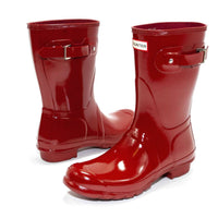 HUNTER Women's Original Short Gloss Rain Boots in military red - women's shoe - view 5