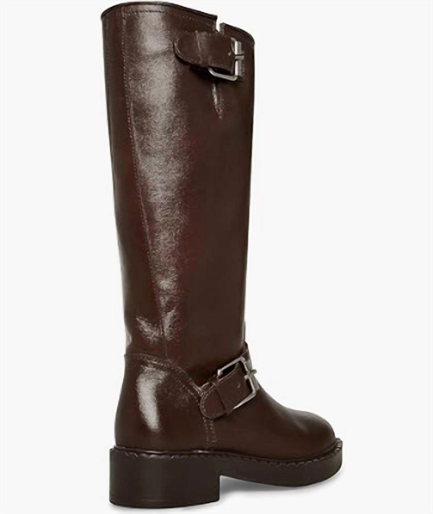 STEVE MADDEN Women's Erma Knee High Flat Boots in brown - women's shoe - alternate view