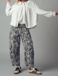Urban Daizy - Paisley Print Cropped Wide Leg Pants