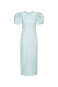 ROTATE Women's Jacquard Midi Puffy Dress in plein air - women's dress