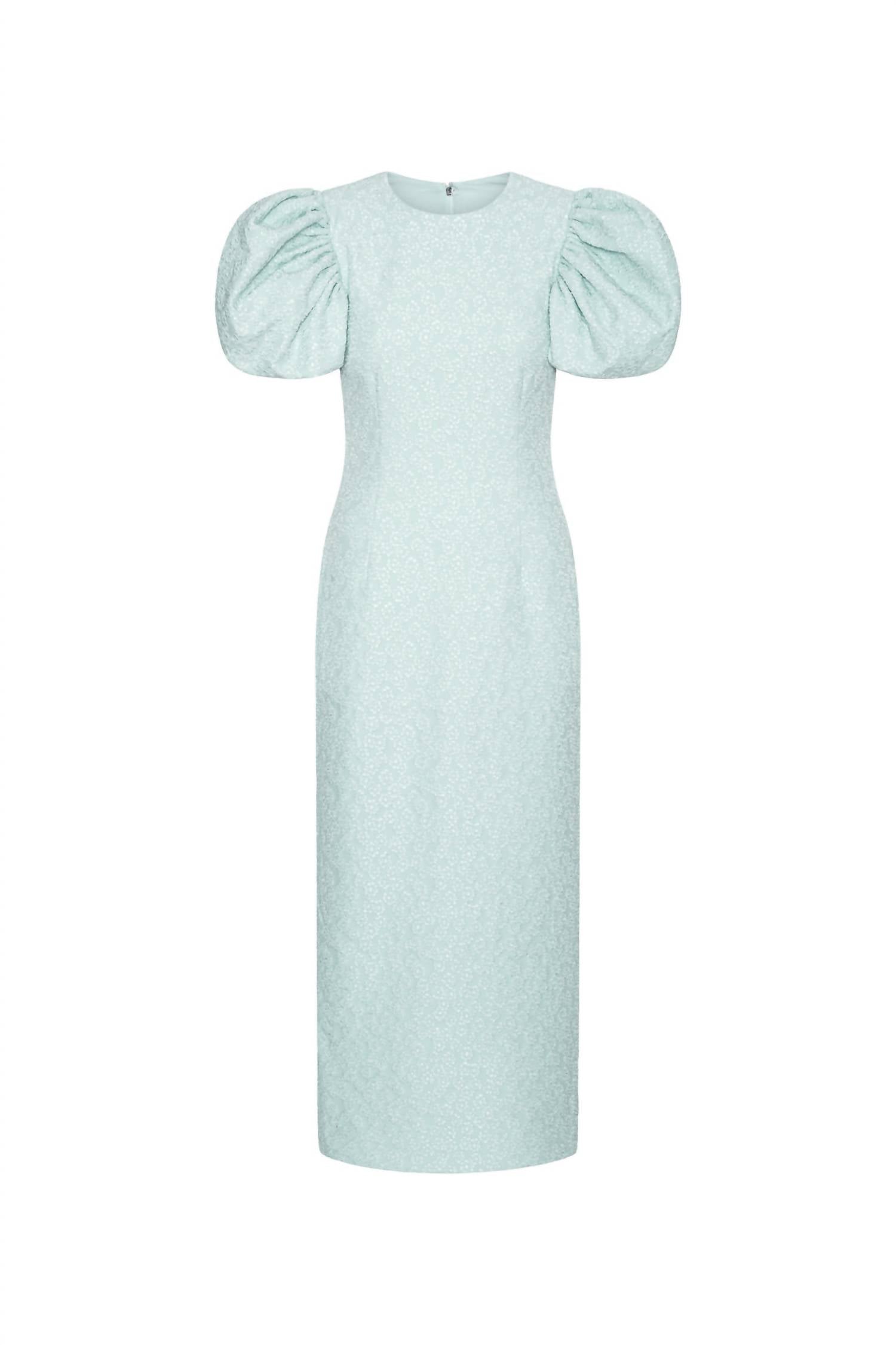 ROTATE Women's Jacquard Midi Puffy Dress in plein air - women's dress