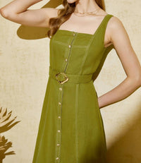 G.D.S. - Emily Linen Slip Midi Dress