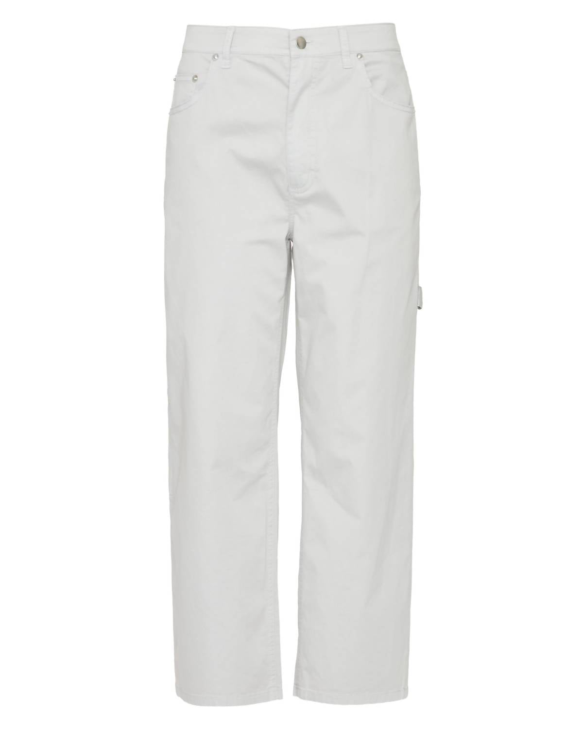 Tibi Garment Dyed Silky Cotton Cropped Slouchy Cargo Jeans in grey - women's pants - view 4