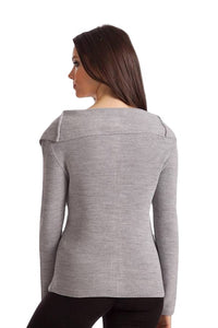 James Ribbed Bell Sleeve Top