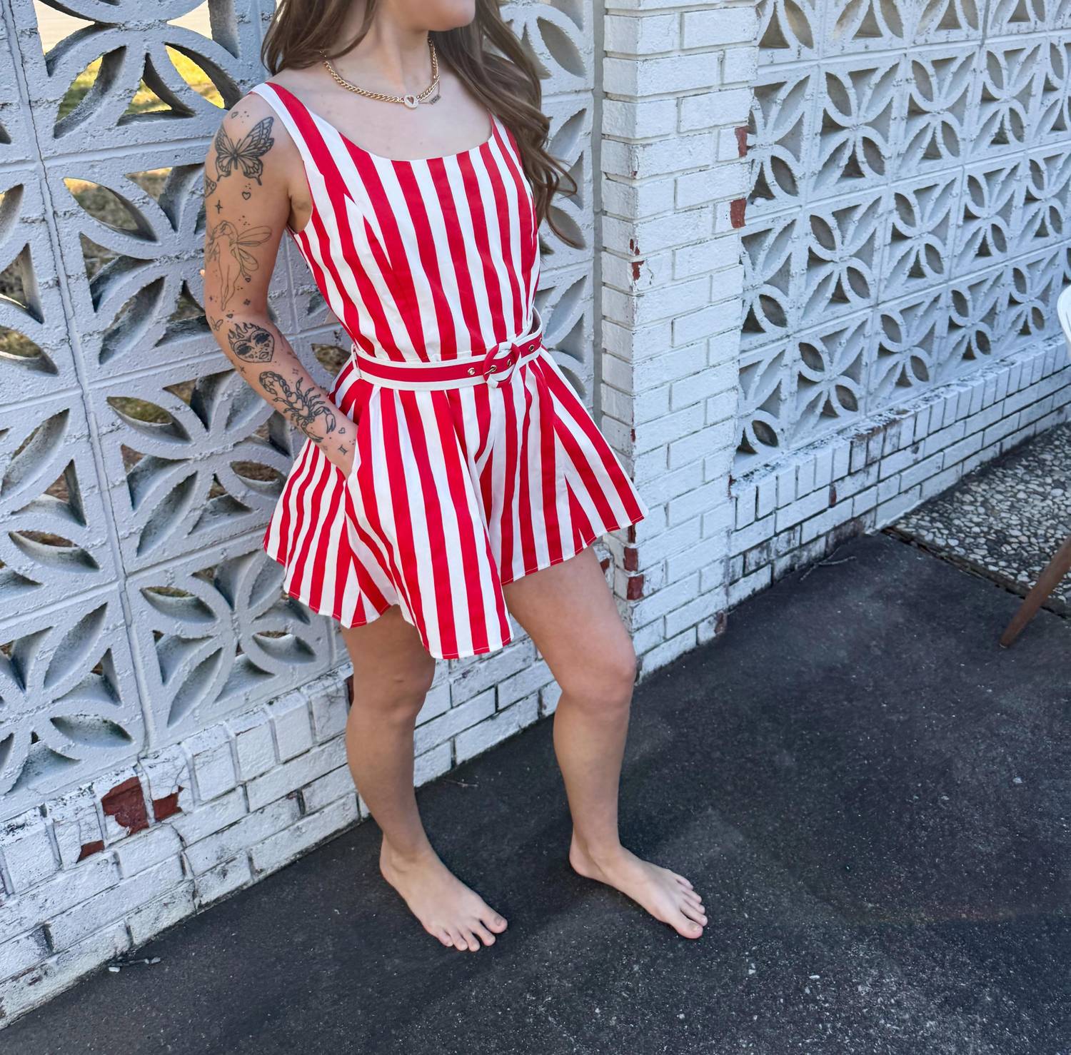 Prosperina - Stripe Alessandra Romper