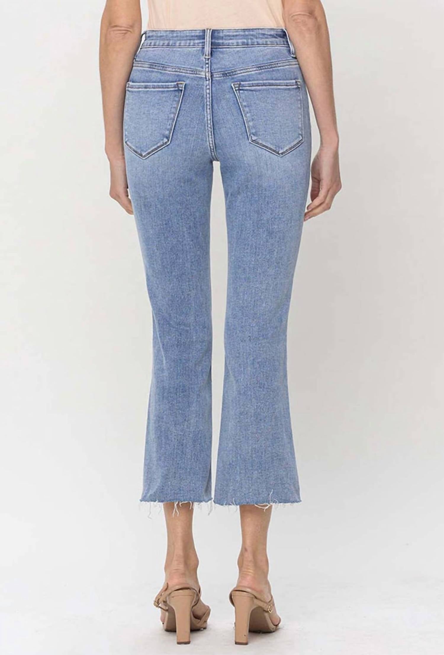 Vervet By Flying Monkey - Julia Kick Flare Front Pocket Denim Jeans