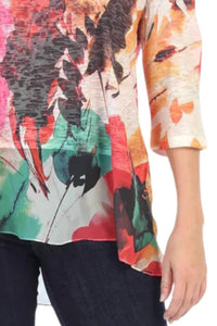 Jess & Jane - Love Song Chiffon Contrast Burnout Top