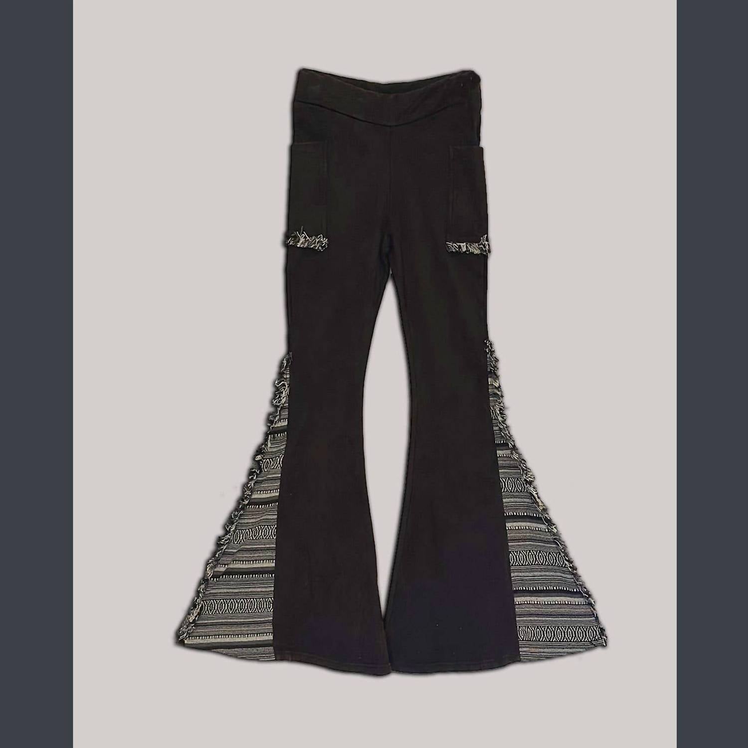 Jayli - Women's Cotton Fleece Stonewashed Pants With Gherri Trim