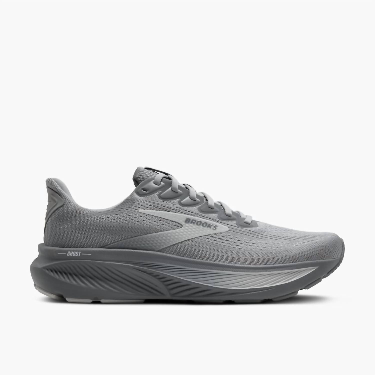 BROOKS Men's Ghost 17 Running Shoes in primer gray oyster mushroom 1 - men's shoe