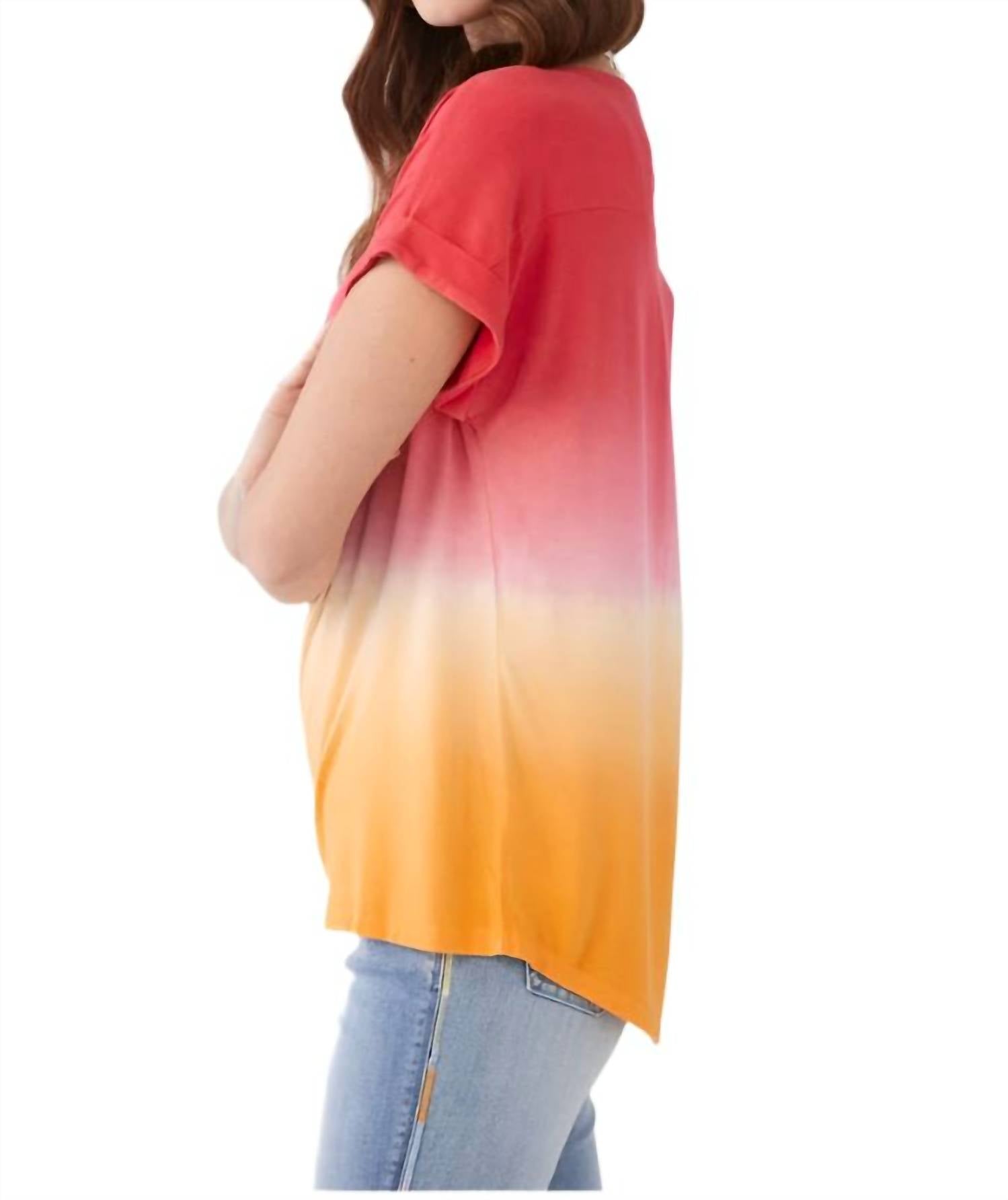 Fdj - Ombre Short Sleeve Top