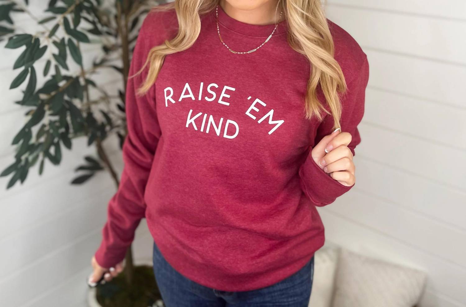 Southern Bliss - Raise Them Kind Long Sleeve Graphic Crewneck Sweatshirt
