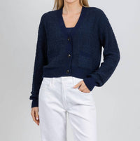 White + Warren - Textured Boucle Cardigan