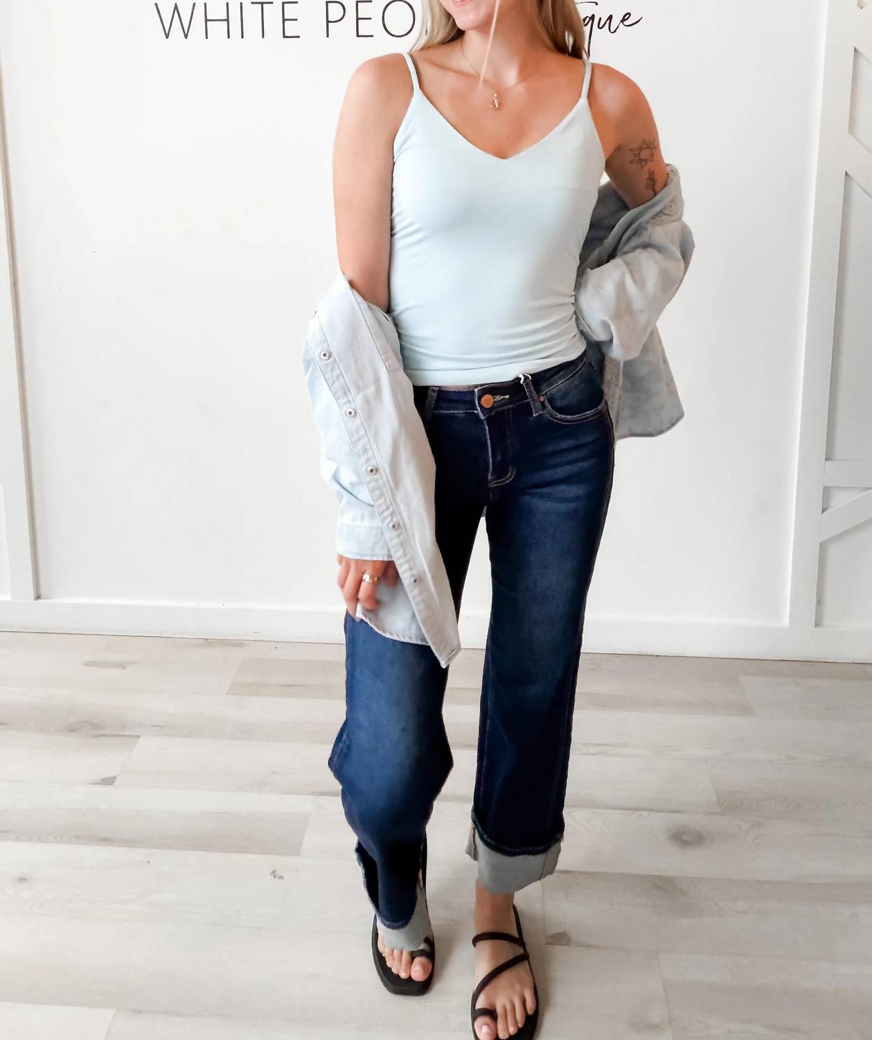 Final Touch - Kensie Double Layer V-Neck Cami Top