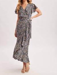 Bluivy - Floral Ruffled Wrap Dress