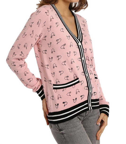 Minnie Rose - Cotton Cashmere Sport Print Cardi