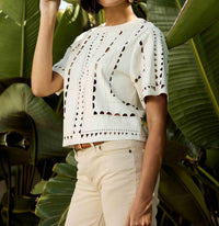 Caballero - Anisa Laser Cut Faux Leather Top