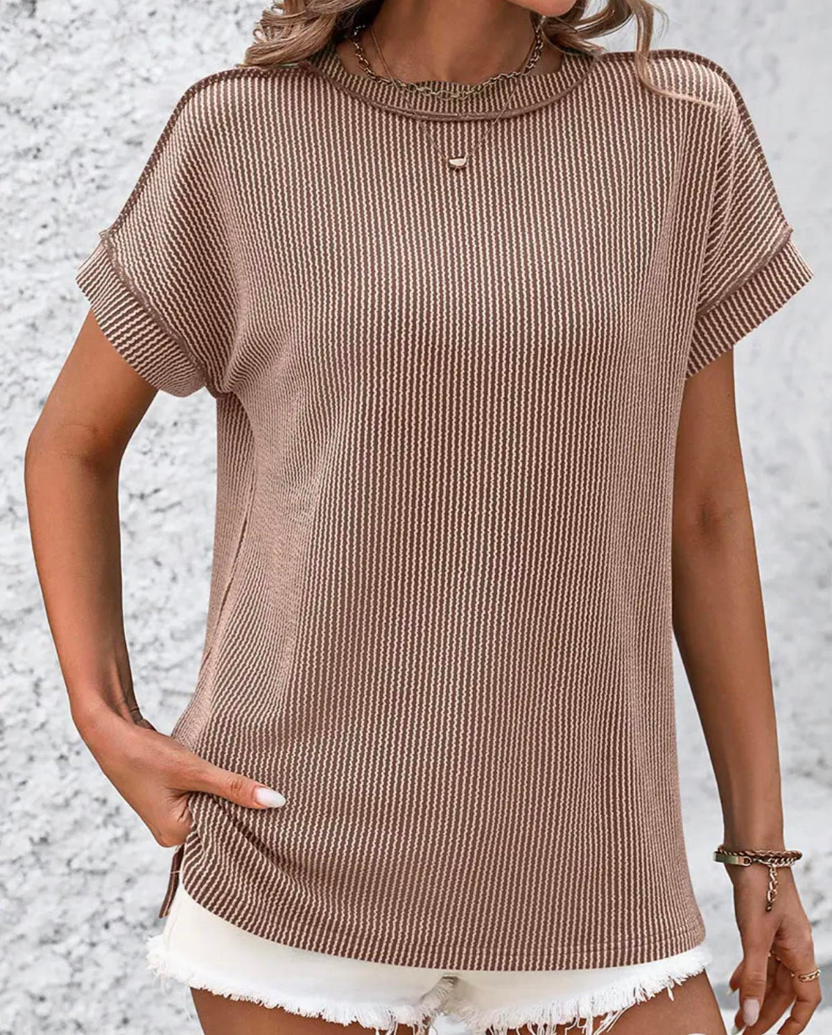 Unknown - Short Sleeve Ribbed T Shirt