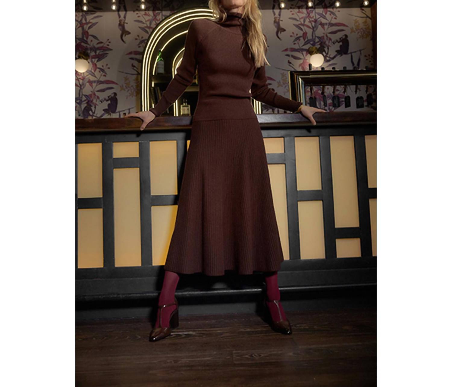 Lilla P - Flared Midi Knit Skirt