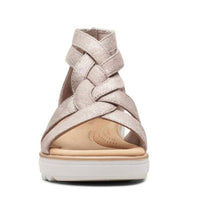 Clarks Women's Jillian Bright Wedge Sandal in taupe metallic synthetic - women's sandal - alternate view