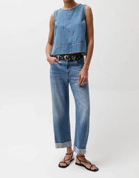 Pistola - Kacey Mid Rise Cuffed Boyfriend Jeans