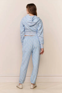 Loveshackfancy - Arienne Cropped Bow Print Hoodie