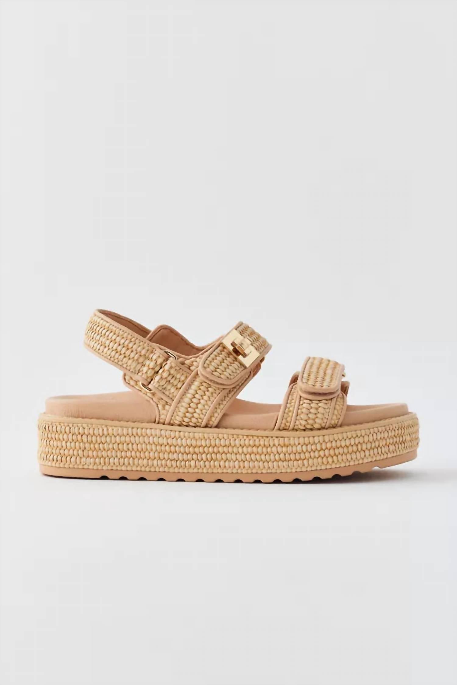 STEVE MADDEN Women's Big Mona Chunky Platform Sandal in natural raffia - women's sandal