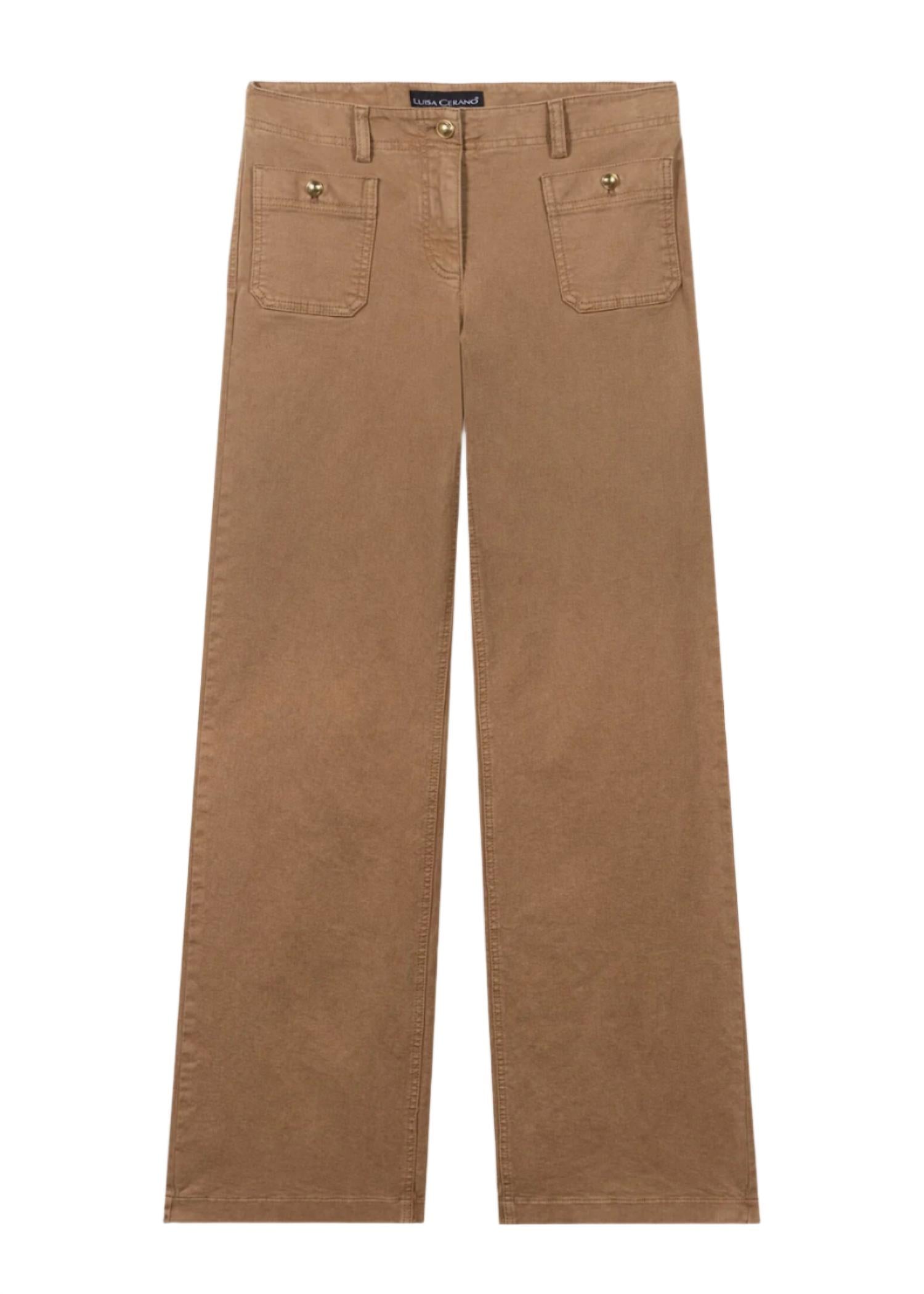 LUISA CERANO Authentic Wide-leg Denim Pants in hanf - women's pants - view 4