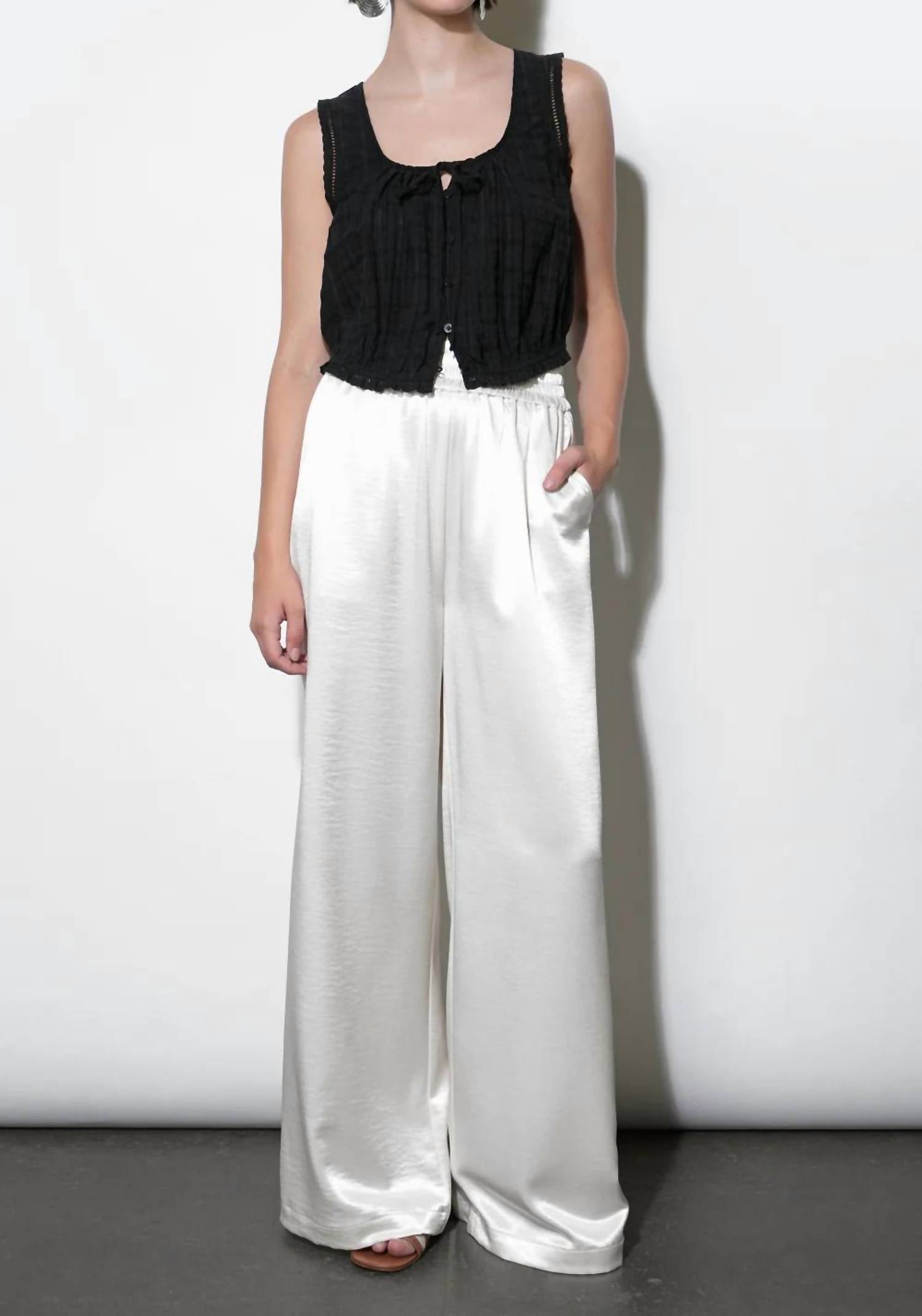 Greylin - Cora Easy Satin Wide Leg Pants