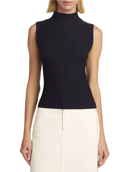 Derek Lam 10 Crosby - Esma Ribbed Mock Neck Sleeveless Vest