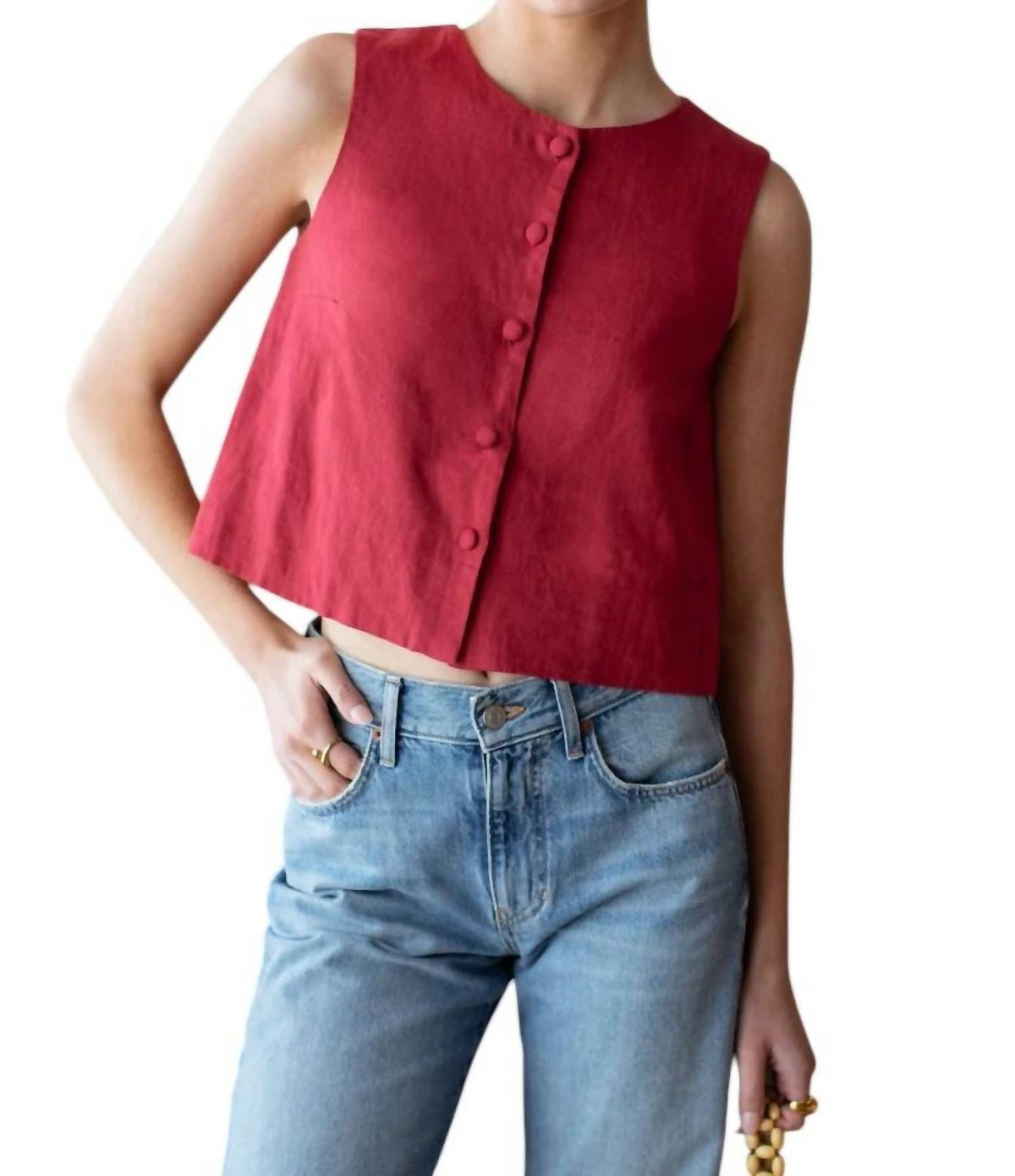Emerson Fry - Button Front Wide Hem Top