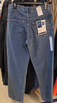 Haggar Men's Relaxed Fit Flexible Waistband 5-pocket Jeans in medium wash - men's jeans - detail view