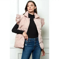 Veveret - Ruffle Short Sleeve Padded Vest