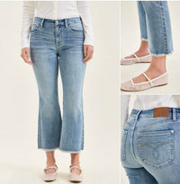 Judy Blue - Fray Hem Kick Flare Denim Jeans (PLUS SIZES)