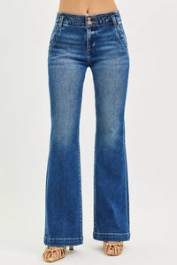Risen - High Rise Double Button Down Jeans