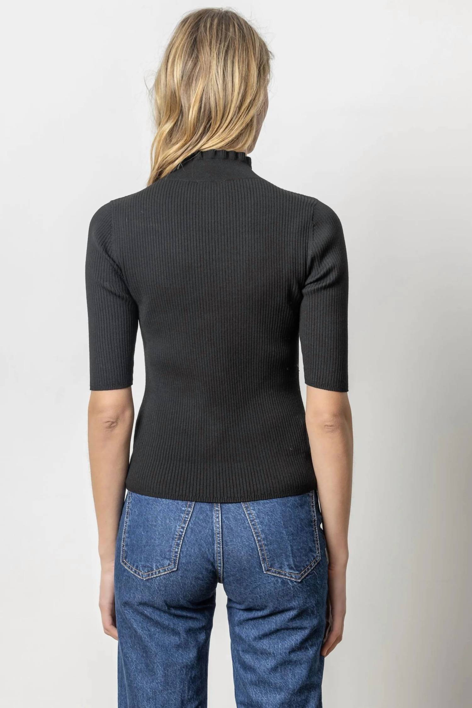 Lilla P - Ruffle Mock Neck Sweater