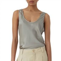 CLOSED Women's Shiny Tank in grey veneer - women's tank top - alternate view