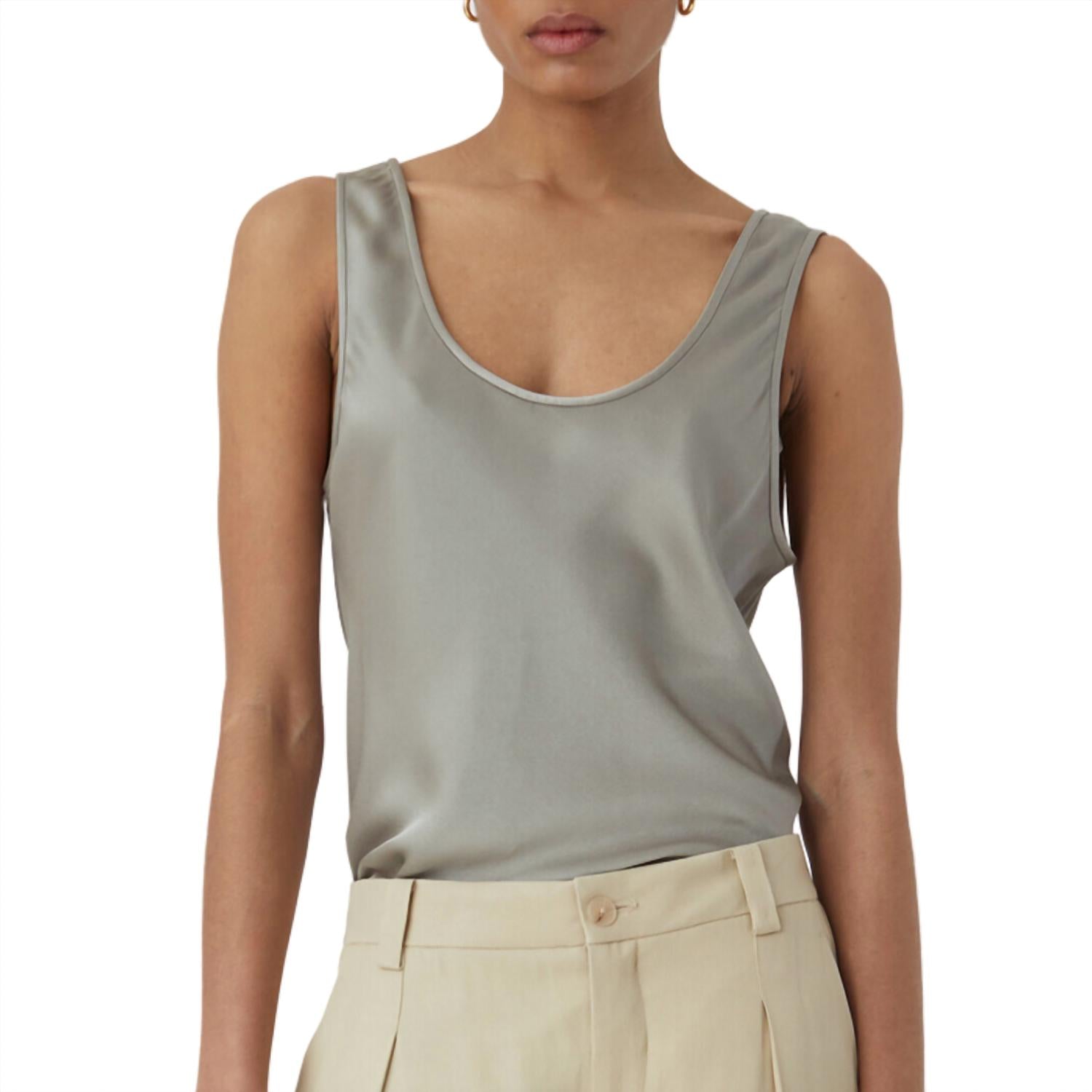 CLOSED Women's Shiny Tank in grey veneer - women's tank top - alternate view
